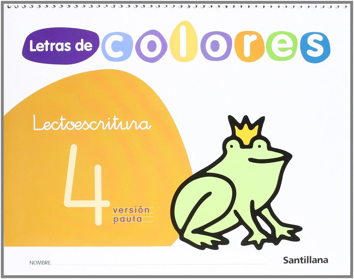 LETRAS COLORES 4.PAUTA (4 AÑOS).LECTOESCRITURA