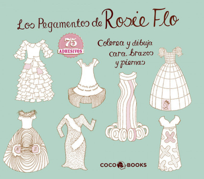Pegamentos de rosie flo. colorea y dibuja