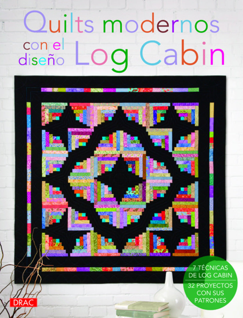 Quilts modernos con el diseño de log cabin