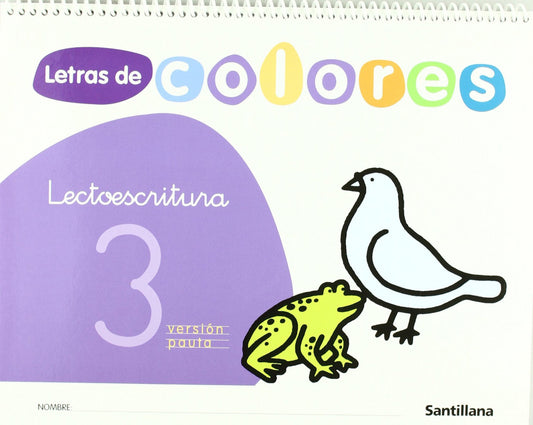 LETRAS COLORES 3.PAUTA (4 AÑOS).LECTOESCRITURA