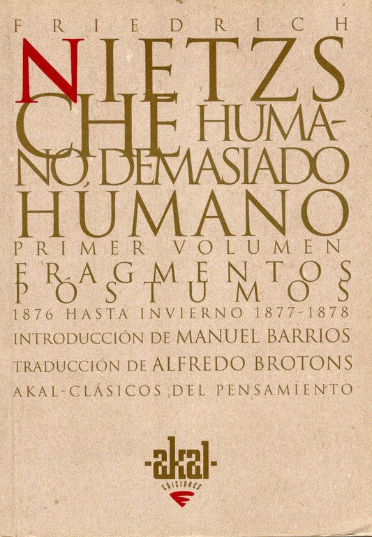 Humano demasiado humano 2 volúmenes