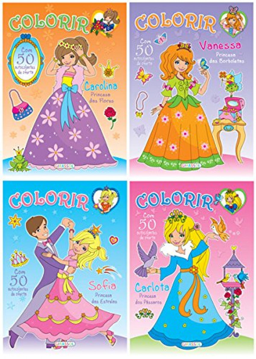 COLORIR AS PRINCESAS - 50 AUTOCOLANTES DE OFERTA